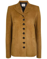 KHAITE - Saraphina Suede Jacket - Lyst