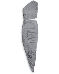Alaïa - Cut-Out Draped Stretch-Woven Maxi Dress - Lyst