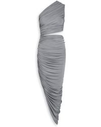 Alaïa - Gathered Asymmetric Midi Dress - Lyst