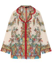 Etro - Printed Silk Cover-Up Shirt - Lyst