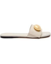 Loewe - Pebble Logo Leather Sliders - Lyst