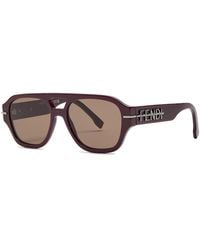 Fendi - Aviator-Style Sunglasses - Lyst