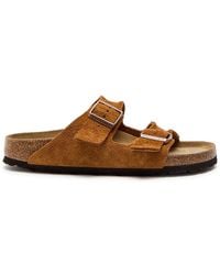 Birkenstock - Arizona Brushed Suede Sliders - Lyst