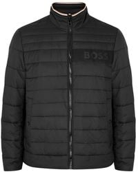 BOSS - Logo Quilted Shell Jacket - Lyst
