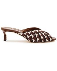 Manolo Blahnik - Trofesamu 50 Cross-Over Wool And Leather Sandals - Lyst