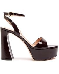 Gianvito Rossi - Nancy 70 Patent Leather Platform Sandals - Lyst