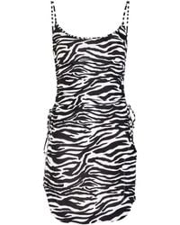 The Attico - Zebra-Print Stretch-Jersey Mini Dress - Lyst