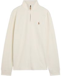 Polo Ralph Lauren - Logo-Embroidered Half-Zip Cotton Jumper - Lyst
