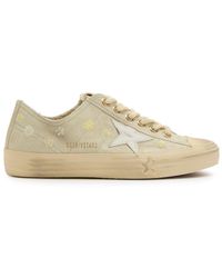Golden Goose - V-Star 2 Floral-Embroidered Suede Sneakers - Lyst