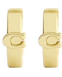 COACH - Logo Hoop Earrings - Lyst