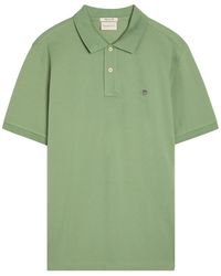 GANT - Logo-Embroidered Piqué Cotton Polo Shirt - Lyst