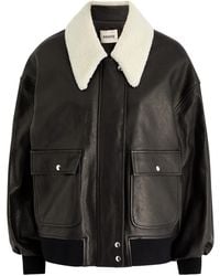 KHAITE - Shellar Shearling-Trimmed Leather Bomber Jacket - Lyst