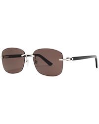 Cartier - C Décor Rimless Square-frame Sunglasses - Lyst