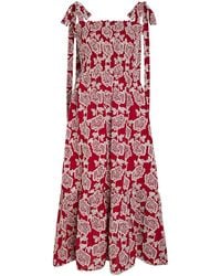 Erdem - Floral-Embroidered Cotton-Blend Midi Dress - Lyst