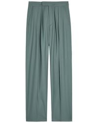 Chloé - Pleated Straight-Leg Wool Trousers - Lyst