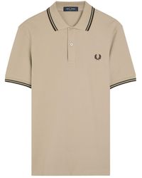 Fred Perry - Twin Tipped Logo Piqué Cotton Polo Shirt - Lyst