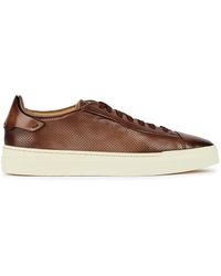 Santoni - Ducting Perforated Leather Sneakers - Lyst