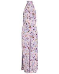 Balmain - Poppy Floral-Print Silk Midi Dress - Lyst