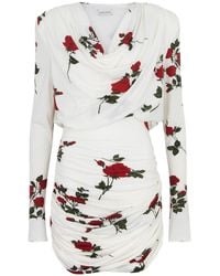 Magda Butrym - Floral-Print Draped Stretch-Jersey Mini Dress - Lyst