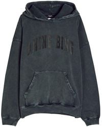 Anine Bing - Harvey Hooded Cotton Sweatshirt - Lyst