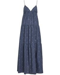 Matteau - Printed Tiered Cotton-Poplin Midi Sundress - Lyst