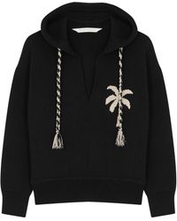 Palm Angels - Hooded Knitted Sweatshirt - Lyst
