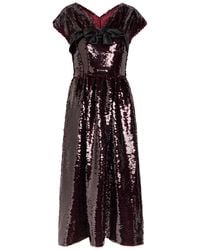Simone Rocha - Bow-Appliquéd Sequin-Embellished Midi Dress - Lyst