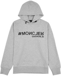 3 MONCLER GRENOBLE - Logo Hooded Cotton Sweatshirt - Lyst