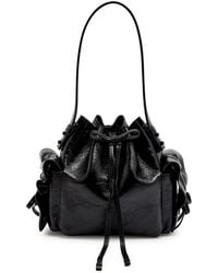 Acne Studios - Multipocket Mini Crinkled Leather Bucket Bag - Lyst