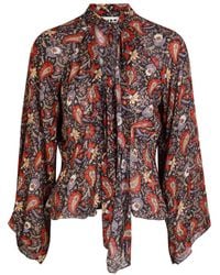 RIXO London - Uma Floral Chiffon Blouse - Lyst