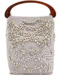 Dries Van Noten - Crisp Crystal-Embellished Woven Top Handle Bag - Lyst