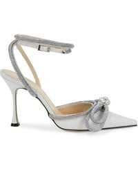 Mach & Mach 100 Silver Crystal-embellished Glittered Court Shoes - Metallic