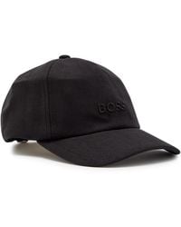 BOSS - Zed Herringbone Cotton Cap - Lyst