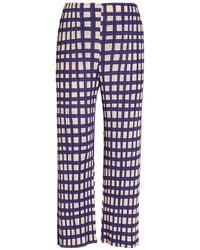 Pleats Please Issey Miyake - Gingham Pleated Straight-Leg Woven Cropped Trousers - Lyst