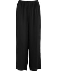 Eileen Fisher - Cropped Wide-Leg Silk Trousers - Lyst