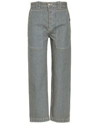 Isabel Marant - Ermina Pinstripe Cropped Straight-Leg Twill Jeans - Lyst