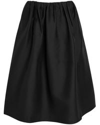 TOTEME - Gathered Wool And Silk-Blend Midi Skirt - Lyst