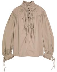 Dries Van Noten - Catya Pleated Cotton-Poplin Shirt - Lyst