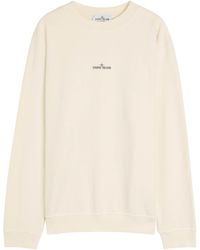 Stone Island - Logo-Print Cotton Sweatshirt - Lyst