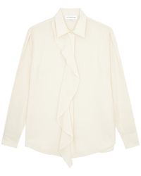 Victoria Beckham - Ruffled Silk Shirt - Lyst