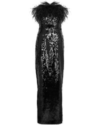 16Arlington - Samare Feather-trimmed Sequin Gown - Lyst