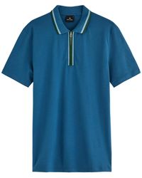 Paul Smith - Half-Zip Stretch-Cotton Polo Shirt - Lyst