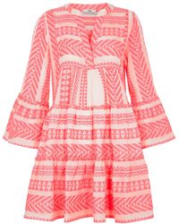 Devotion Twins - Devotion Ella Embroidered Cotton-blend Mini Dress - Lyst