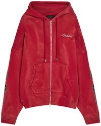 Amiri - Bones Embellished Hooded Cotton Sweatshirt - Lyst