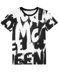 Alexander McQueen - Graffiti Logo-print Cotton T-shirt - Lyst