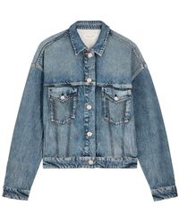 Rag & Bone - Miramar Trucker Denim-Print Terry Jacket - Lyst