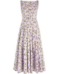 Huishan Zhang - Amaya Floral-Print Cotton Midi Dress - Lyst
