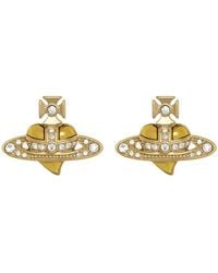 Vivienne Westwood - New Diamante Heart Stud Earrings - Lyst