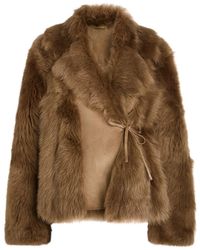 Nour Hammour - Verena Shearling Wrap Jacket - Lyst