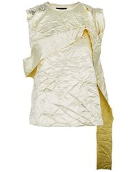 MERYLL ROGGE - Embellished Crinkled Satin Top - Lyst
